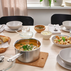 IKEA HEMKOMST  (ИКЕА ХЕМКОМСТ)  -  Кастрюля с крышкой, нержавеющая сталь/стекло, 2 л