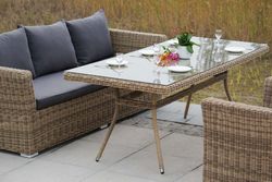 "Моккачино" обеденная группа из искусственного ротанга, цвет соломенный