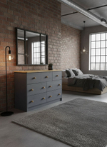 Комод, 113х35х73, Хаба, с ящиками, для одежды и игрушек, под телевизор, деревянный, серый, Dipriz