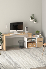 Многофункциональный рабочий стол 140х60 - дуб/антрацит