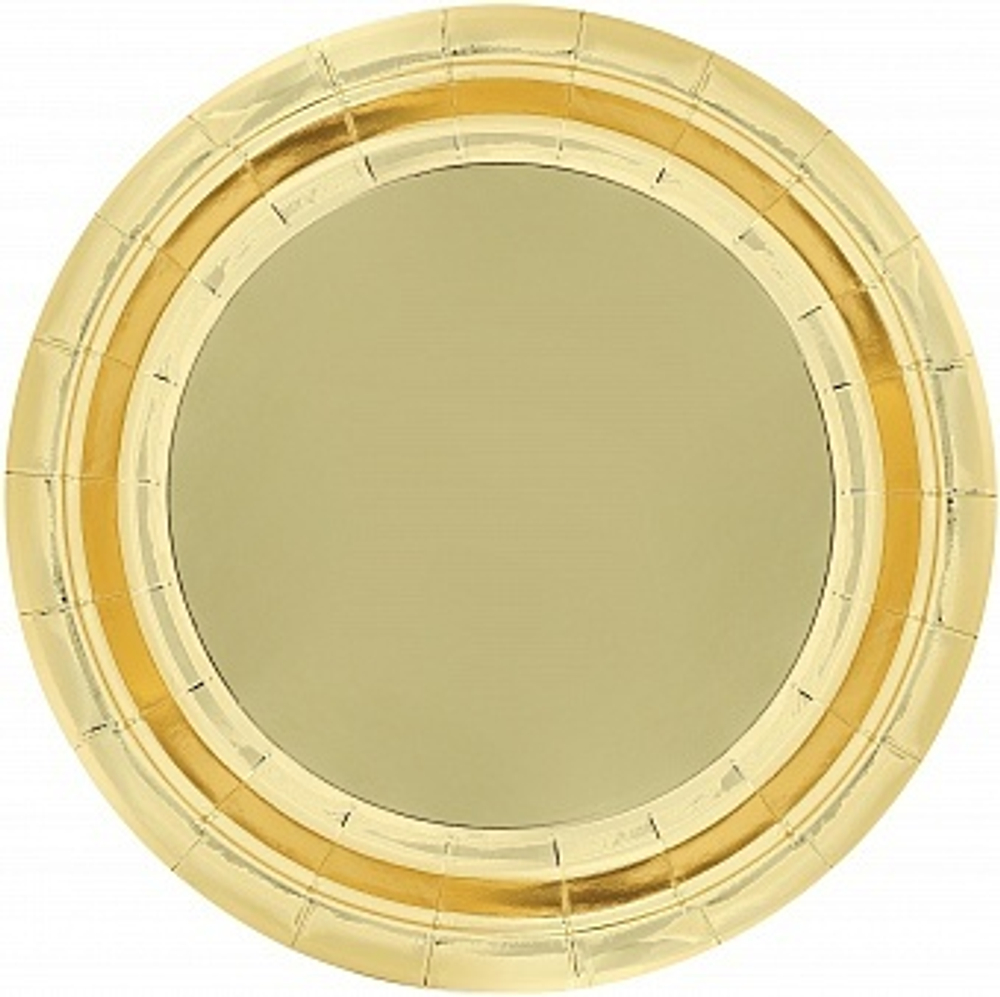 Тарелки (7''/18 см) Золото Металлик 6 шт.