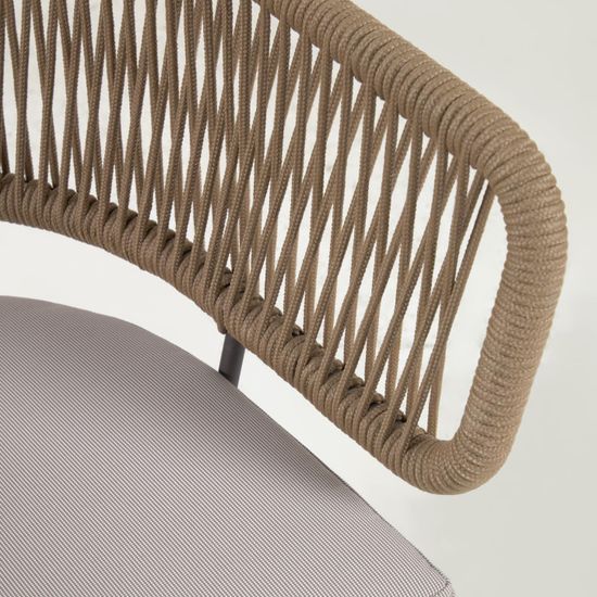 Стул Nadin из бежевого шнура с ножками из оцинкованной стали