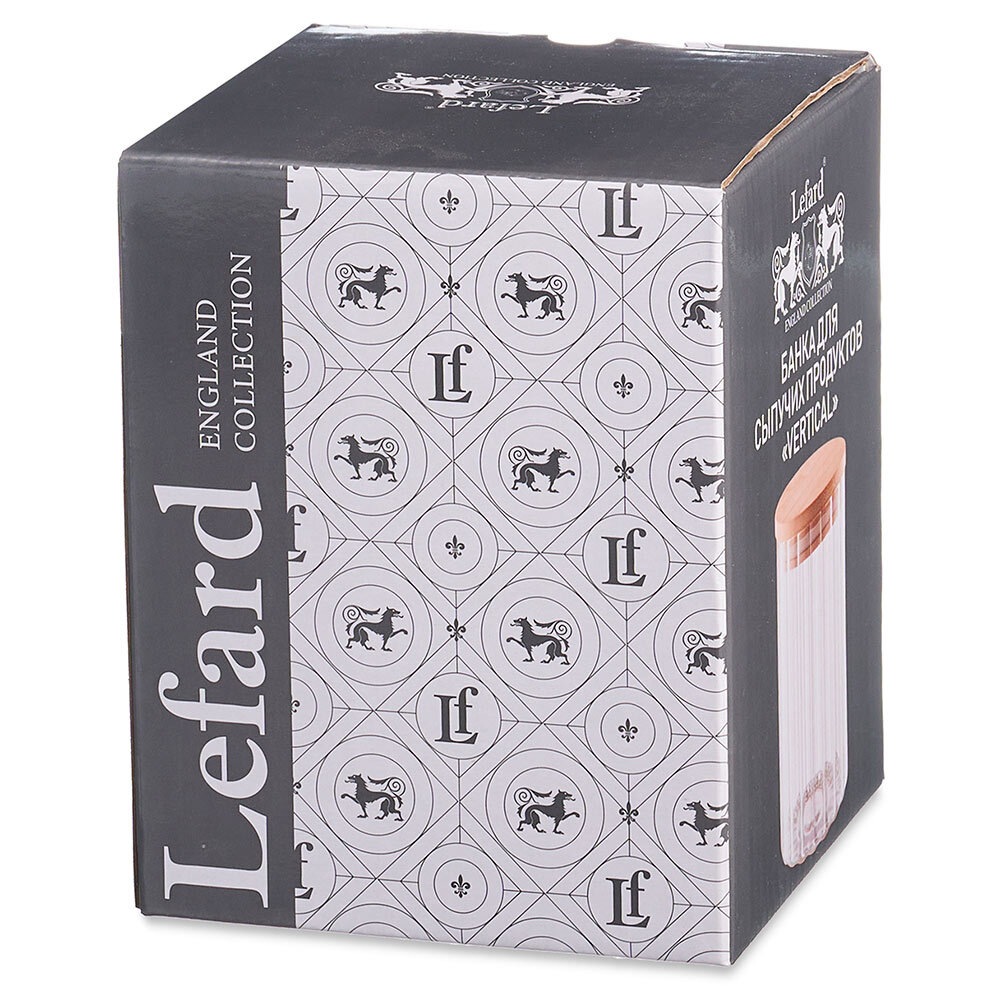 Банка для сыпучих продуктов 850мл "Vertical" с бамбуковой крышкой