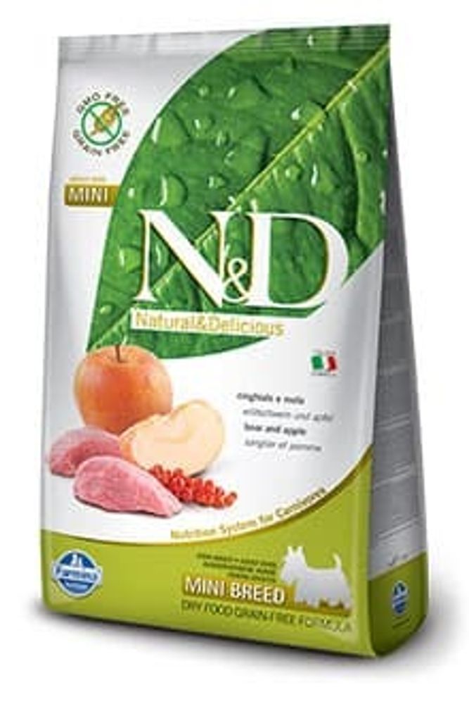 Корм Farmina 800г. N&amp;D Dog Boar &amp; Apple  Adult MINI (для собак миниатюрных пород)