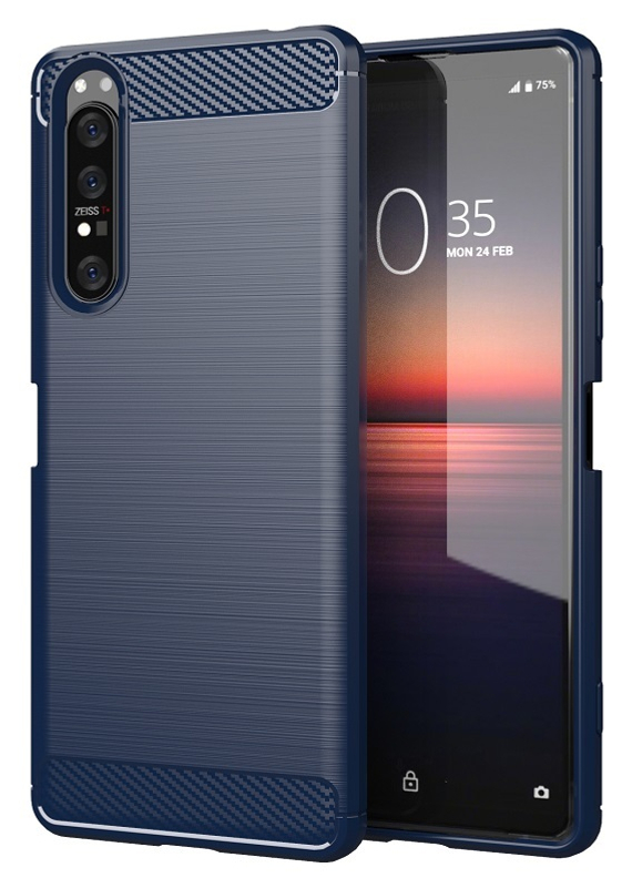 Темно-синий защитный чехол для Sony Xperia 1 II с 2020 года, серия Carbon от Caseport