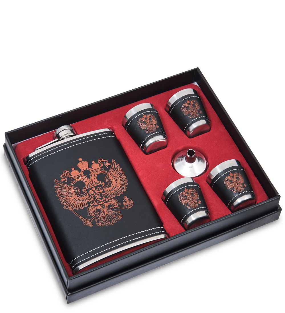 GT-106 Подарочный набор фляжка со стопками «Герб» 280 мл