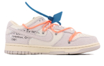 OFF-WHITE x Nike Dunk Low "The 50" NO.19 Joint Orange Lace Blue Buckle Casual Low Panel Shoes Grey and White