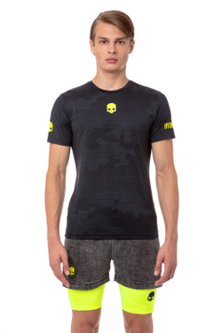 Мужская теннисная футболка Hydrogen Tech Camo Tee Man - camo grey/black