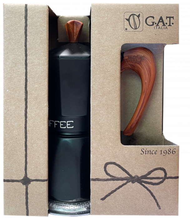Кофеварка гейзерная G.A.T. FASHION WOOD 103906W black 300ml индукция, алюминий