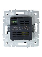 BRITE Розетка USB A+A 5В 3,1А РЮ10-1-БрГ графит IEK