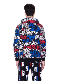 Мужская теннисная кофта Hydrogen Graffiti FZ Hoodie Man - черный