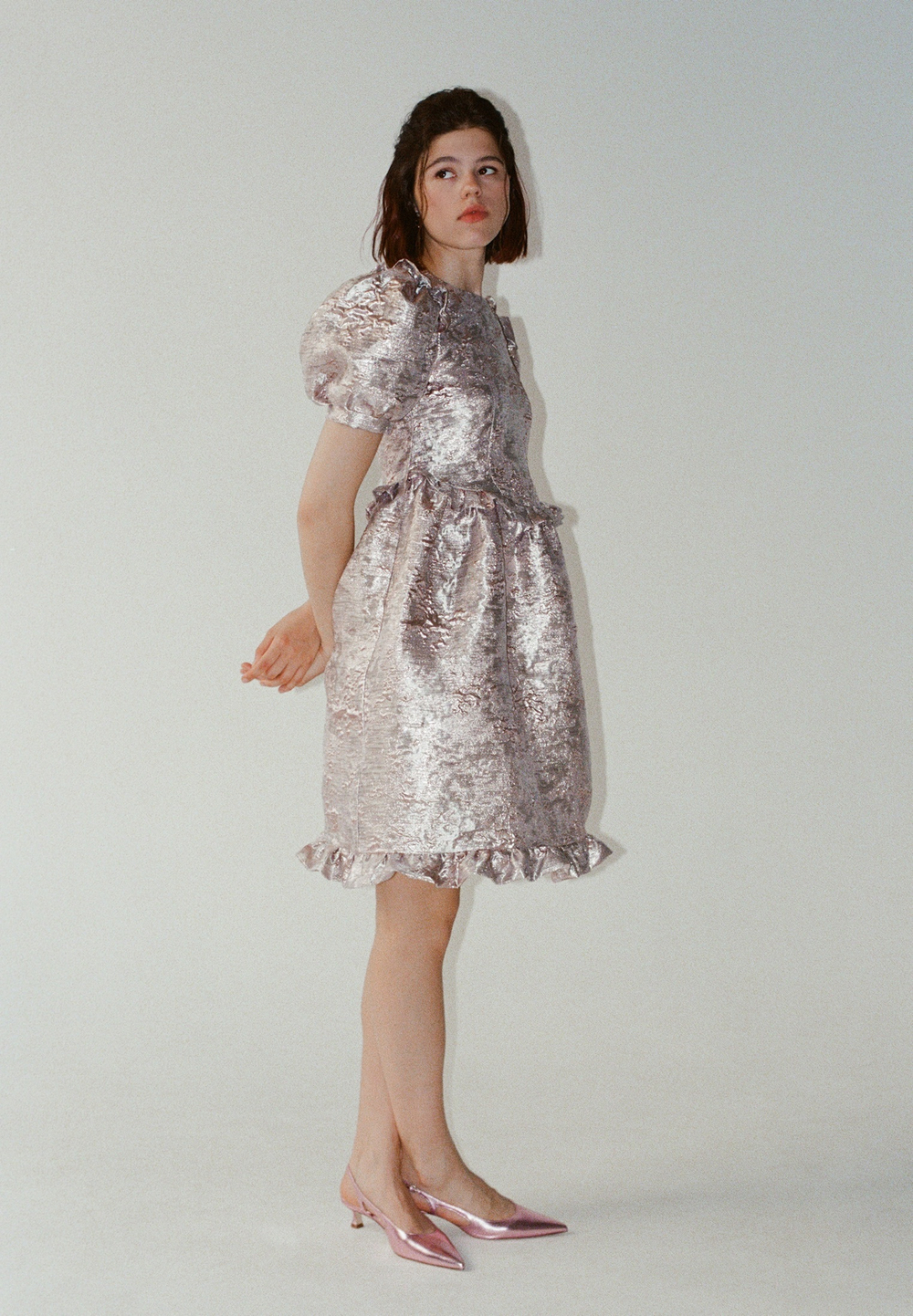 Платье Metallic pink