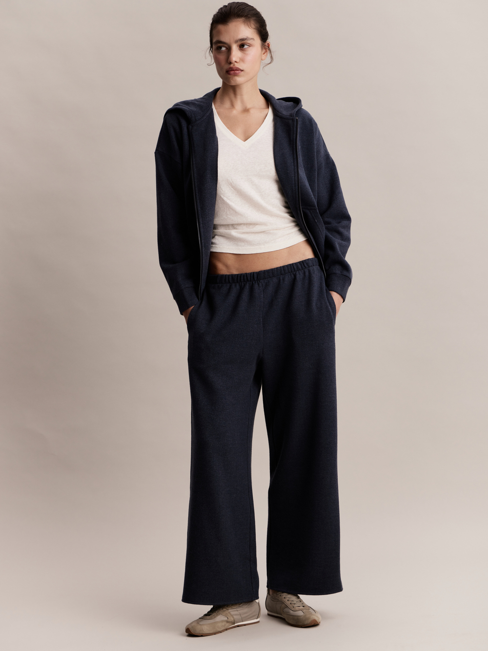 Худи Berni Zip Sweater in Midnight Blue