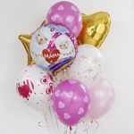 Шар (18"/46 см) Круг, Мама - это любовь (Мама-Лама), Розовый