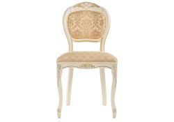 Деревянный стул Лауро слоновая кость с золотой патиной / бежевый тесьма 11