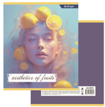 Тетрадь 48л., А5, клетка, Alingar "Аesthetic", скрепка, мелованный картон (стандарт), блок офсет, 4 дизайна в пленке т/у