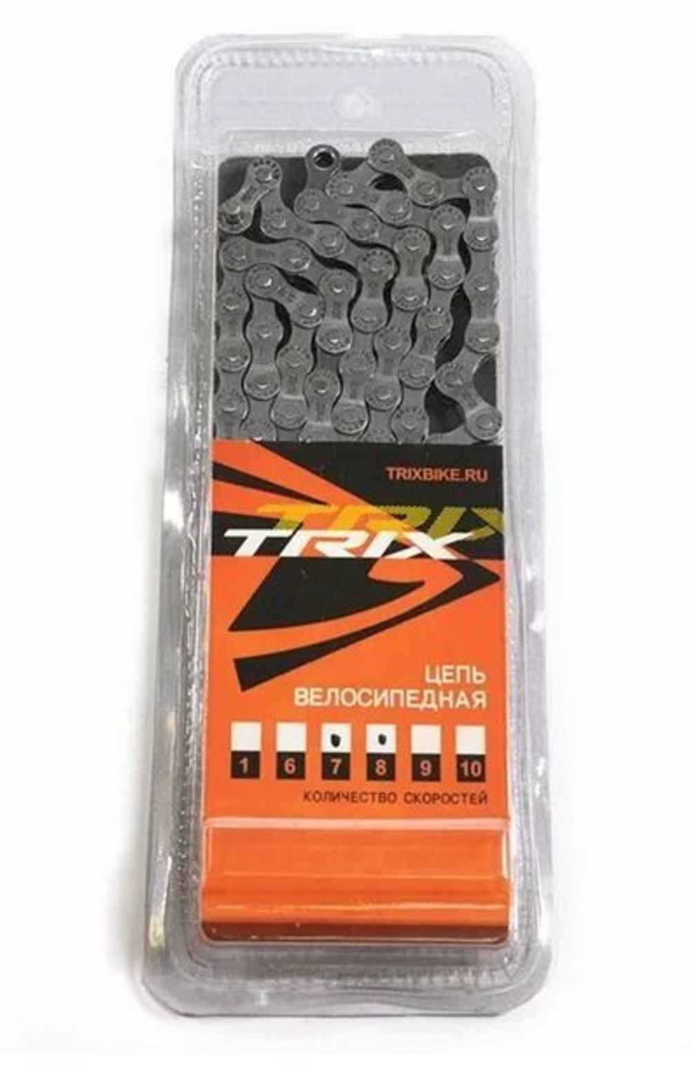 Цепь TRIX для 7/8 скоростей, 1/2"х3/32", 112 звеньев, соединительный пин 7,4мм, коричневая (50)