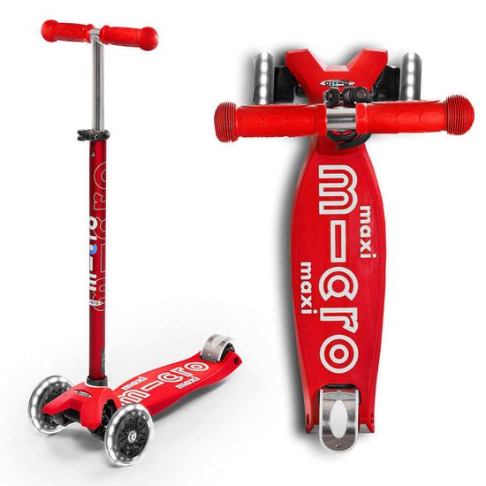 Самокат Maxi Micro Deluxe LED Red