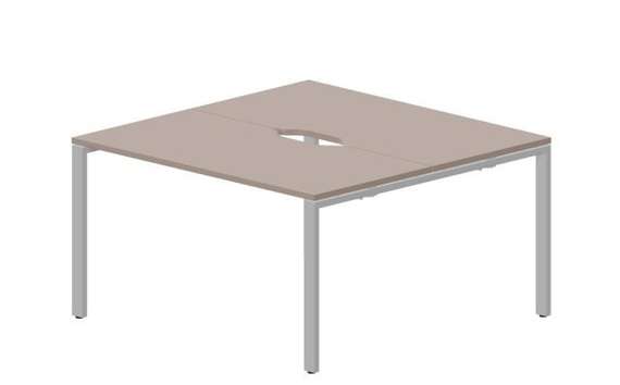 Составной стол Strike на 2 рабочих места 1380х1366х750мм (2 эргономичных выреза)