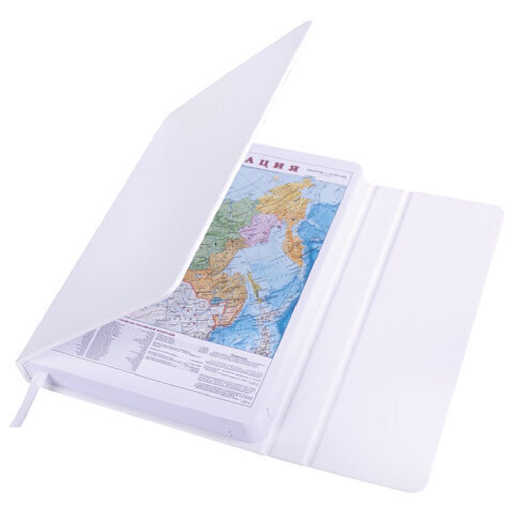 Ежедневник недатированный А5 138х213 мм BRAUBERG "Towny", под кожу, 160 л., магнитный клапан, белый, 114459