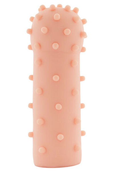 Удлиняющая и расширяющая насадка на пенис с пупырышками Xlover (вторая кожа) (Цвет: телесный)