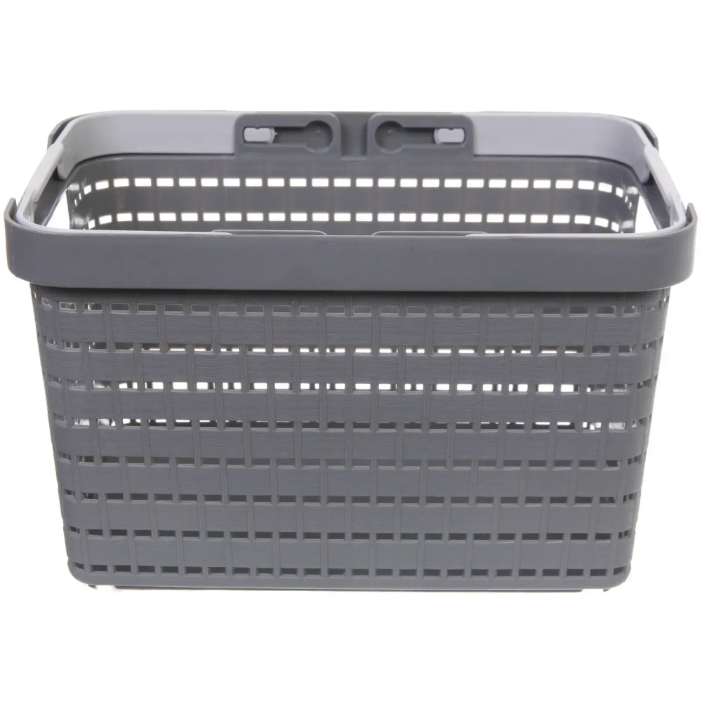 Корзинка хозяйственная с ручками «ПАЛЕРМО», цвет тёмно-серый, 22.8*31*18.2см