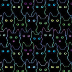 Упаковочная бумага "Черные котики" 70х100см