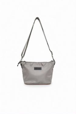Сумка женская через плечо из нейлона серая QOZA