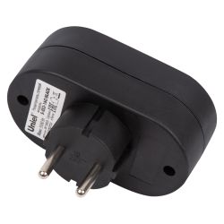 S-ES2-16O BLACK Разветвитель сетевой. б-з. 2 гнезда. 16А. 3500Вт. Черный. ТМ Uniel