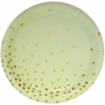 Тарелка бумажная 18 см в наборе 10 шт «Конфетти» салатовая