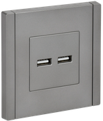 FORTE&PIANO Розетка USB A+A 3,1А FP549 сталь IEK