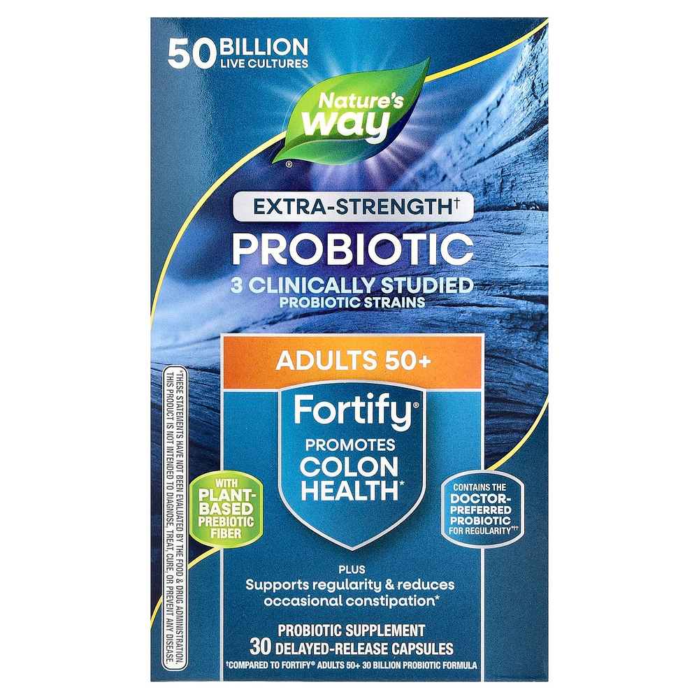 Nature's Way, Fortify®, пробиотик, для взрослых старше 50 лет, 50 млрд, 30 капсул с отсроченным высвобождением