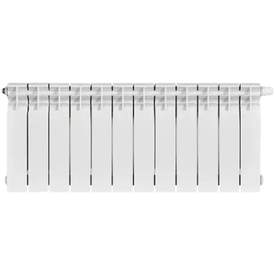 Радиатор биметаллический STOUT TITAN VENTIL 350 - 12 секций (подключение нижнее правое, цвет белый)