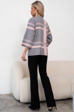 Джемпер (серый/пудровый/полоска) Б11-242/24 Nikol