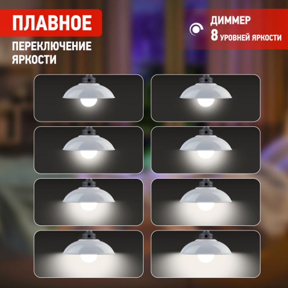 Ночник - светильник светодиодный ЭРА NLED-488-1W-MS-W настенный на батарейках с пультом белый | Ночники