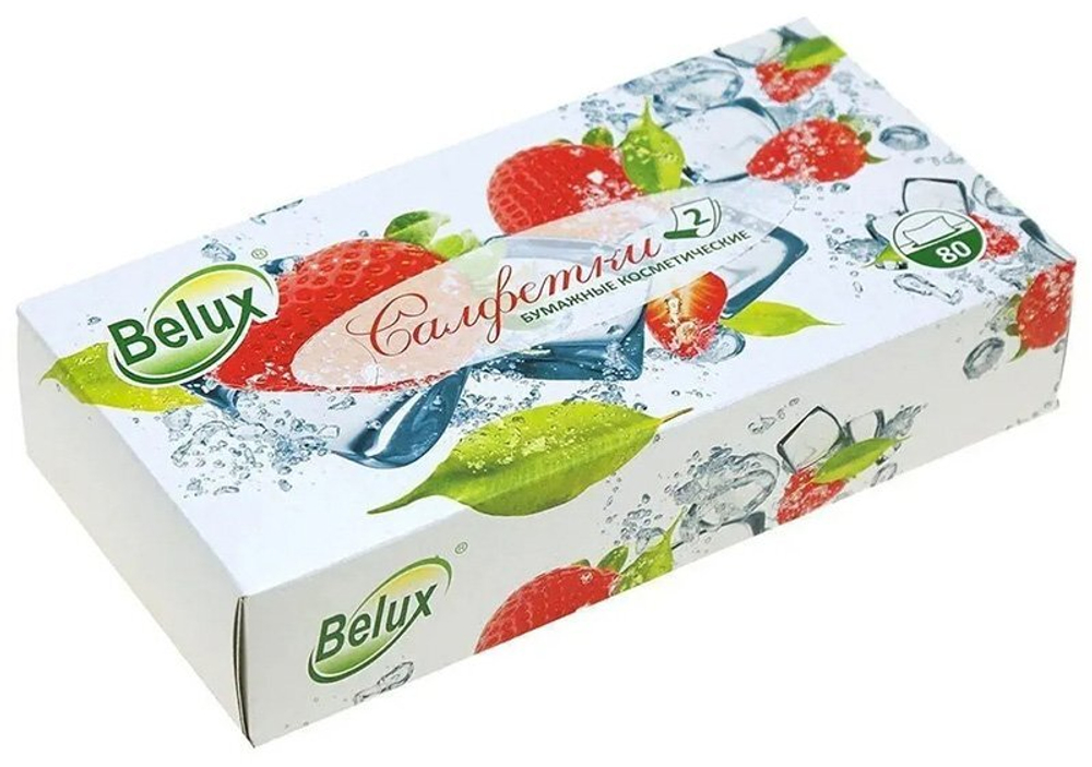 Салфетки косметические Belux, 2-слойные, 80 листов в упаковке, 20 упаковок в коробке