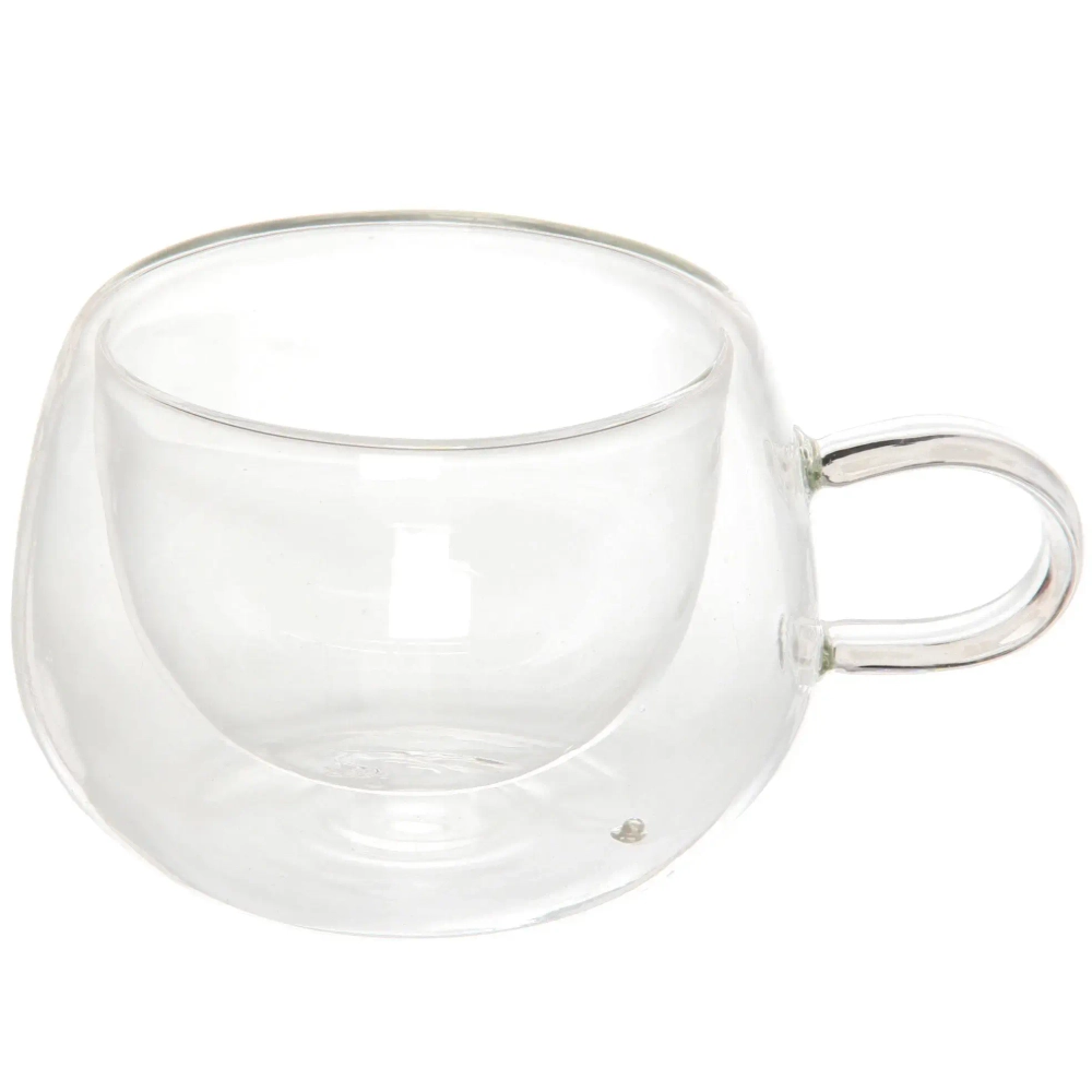 Кружка стеклянная с двойными стенками 200мл «Хай-Тек»