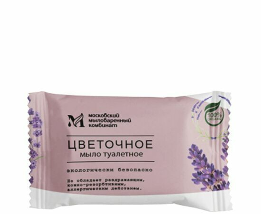 Туалетное мыло Ординарное "Цветочное" в упаковке, 100 гр.