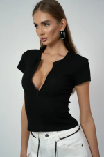 Топ на молний из эластичной ткани