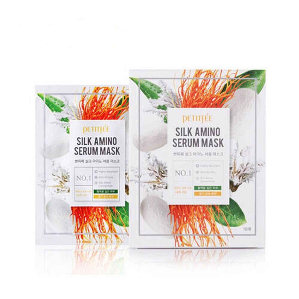 Petitfee Silk Amino Serum Mask функциональная маска для борьбы с морщинами