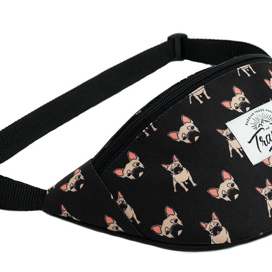 Поясная сумка Travel. Мопсы. Черный