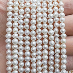 Жемчуг 3А речной бусины шарик 4-5 мм, на нитке 38 см