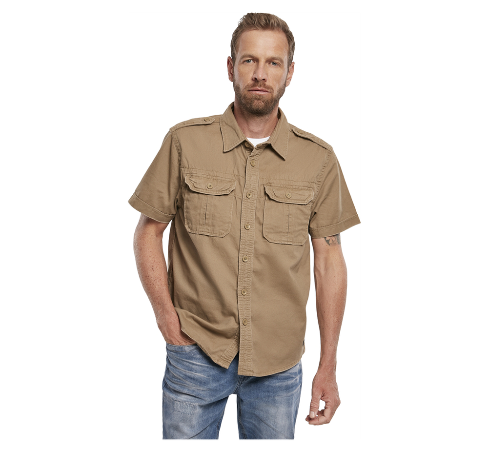 Brandit VINTAGE SHIRT SHORT SLEEVE camel