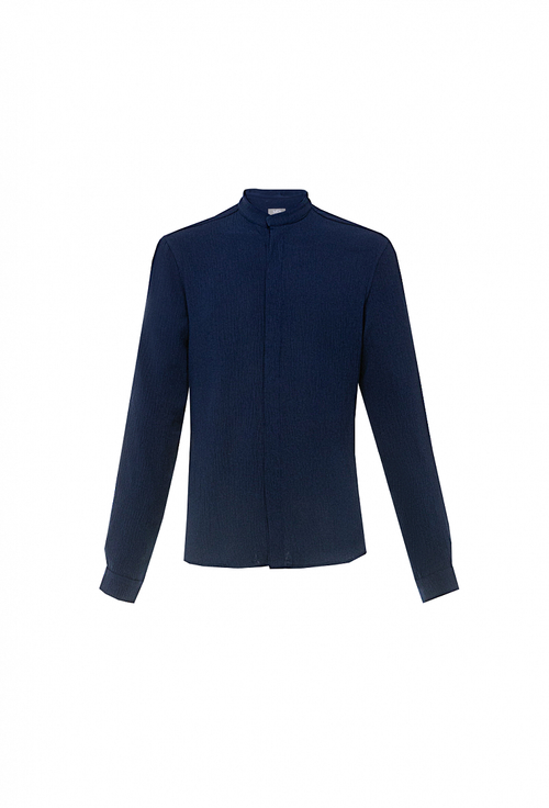 Рубашка с длинным рукавом синяя 03-03-23 SS men