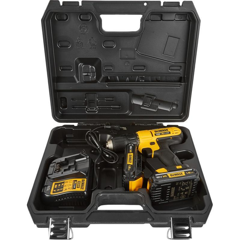 DeWalt, DCD771S2, Дрель-шуруповерт аккумулторная 18 В 1.5 Ач, шт