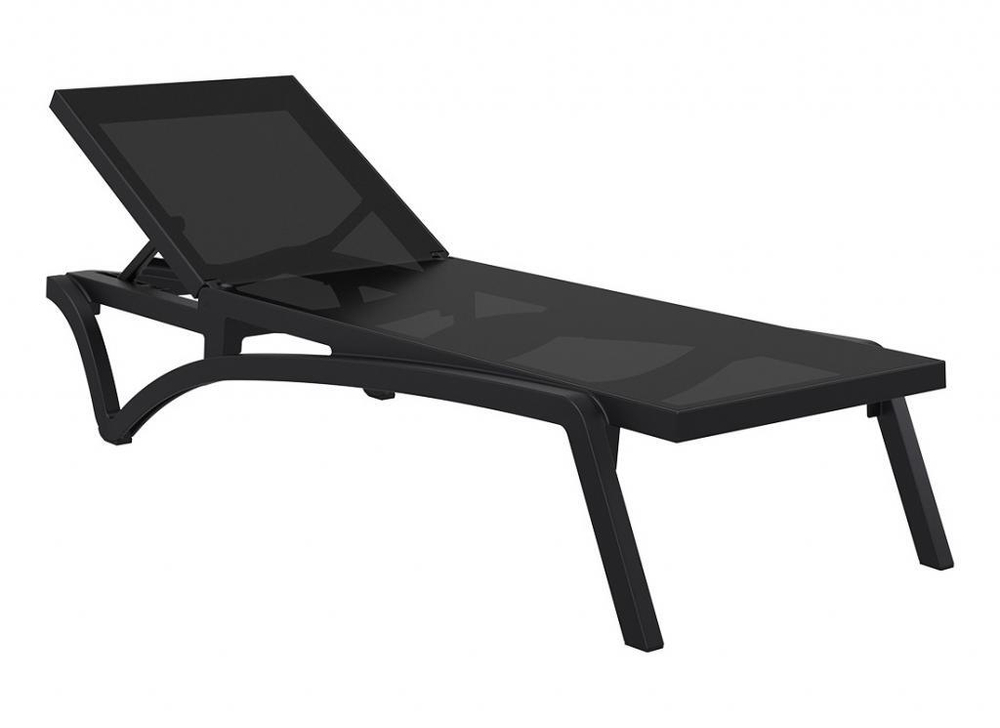 Шезлонг-лежак пластиковый, Siesta Contract Pacific, черный