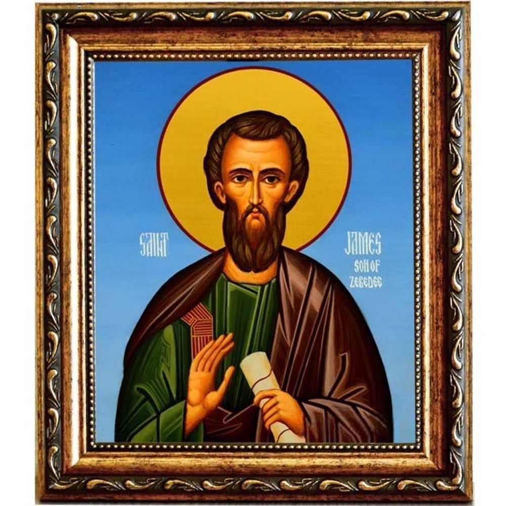Иаков Зеведеев апостол, брат Иоанна Богослова. Икона на холсте.