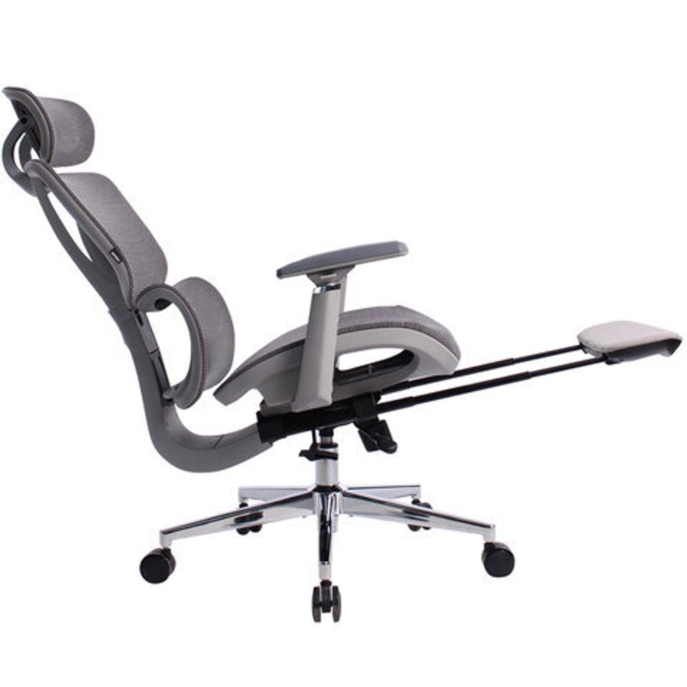 Кресло BRABIX PREMIUM "Evolution ER-700", подножка, слайдер, синхромеханизм, сетка, серое, 532948