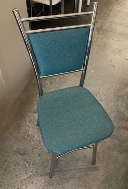 Стул Мажор каркас хром основание рогожка бирюзовая