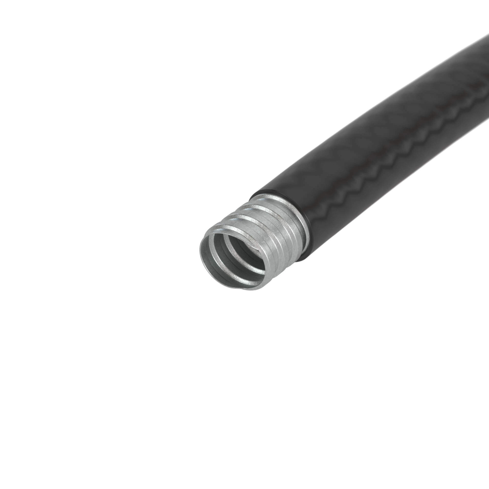 Металлорукав DN 20мм в гладкой ПВХ изоляции, Dвн 20,5 мм, Dнар 27,0, 50 м, цвет чёрный